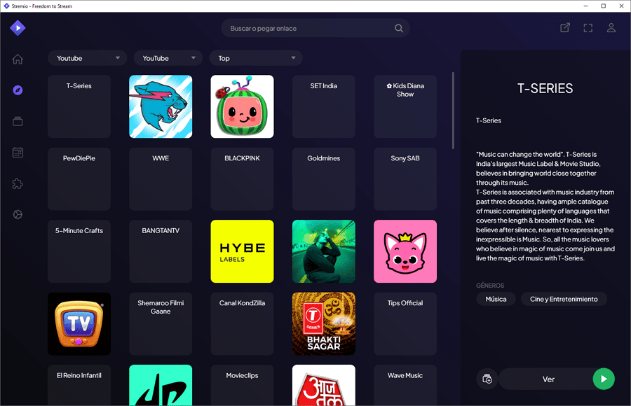 Cómo instalar complementos oficiales y de la comunidad en Stremio 4 youtube en stremio